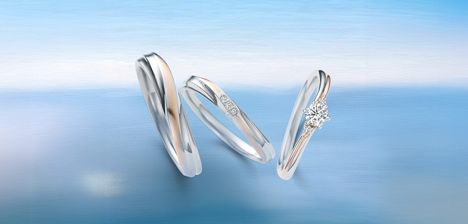 〈ハルモニア〉<br />
ふたりが寄り添って歩むこと。<br />
海と空が優しく溶け合い調和するように、互いの気持ちがひとつに重なる軌跡と美しさを感じて。